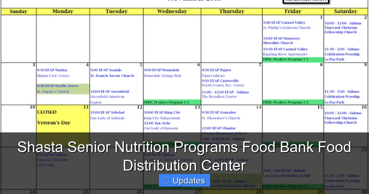 Shasta Senior Nutrition Programs Food Bank Food Distribution Center