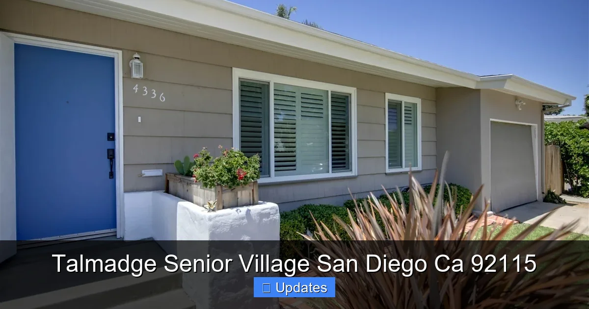 Talmadge Senior Village San Diego Ca 92115