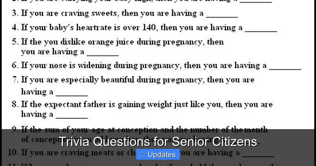 Trivia Questions for Senior Citizens