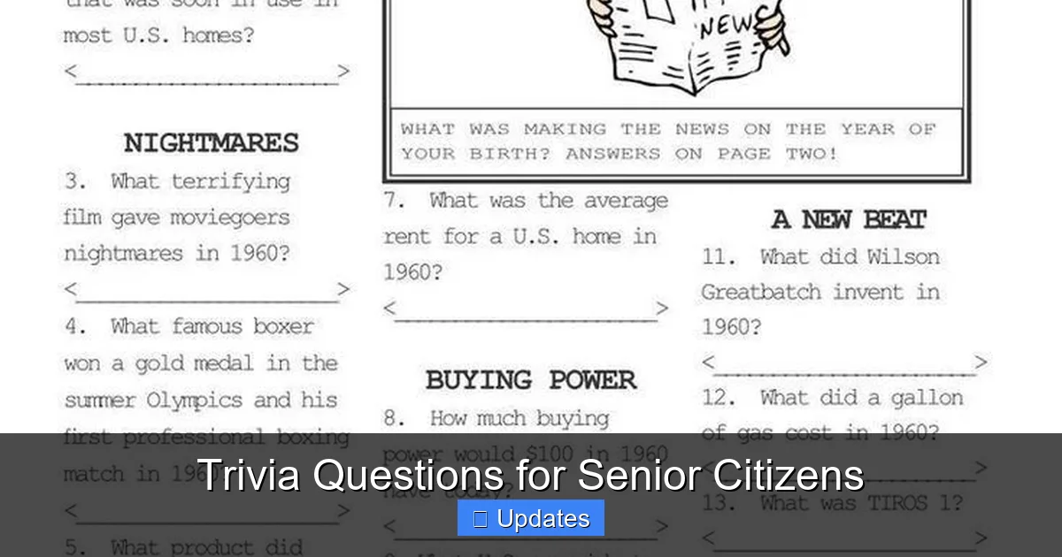 Trivia Questions for Senior Citizens