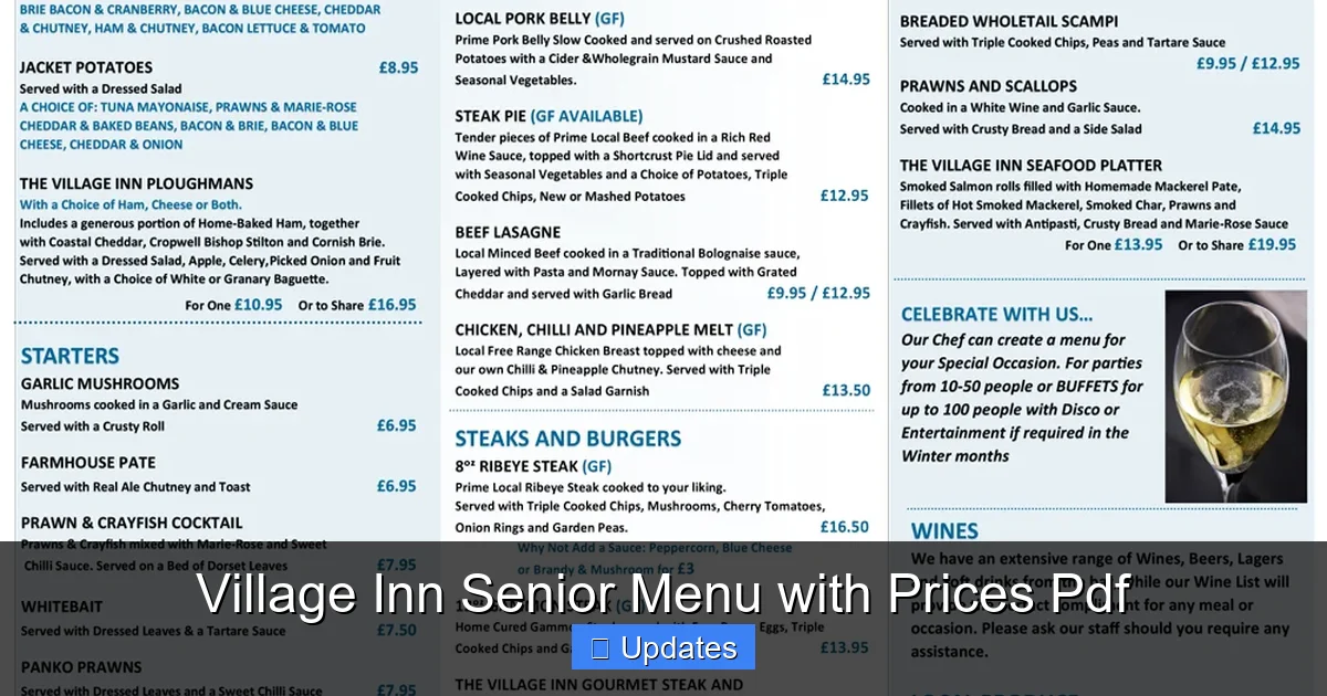 Village Inn Senior Menu with Prices Pdf