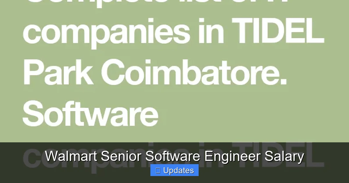 Walmart Senior Software Engineer Salary