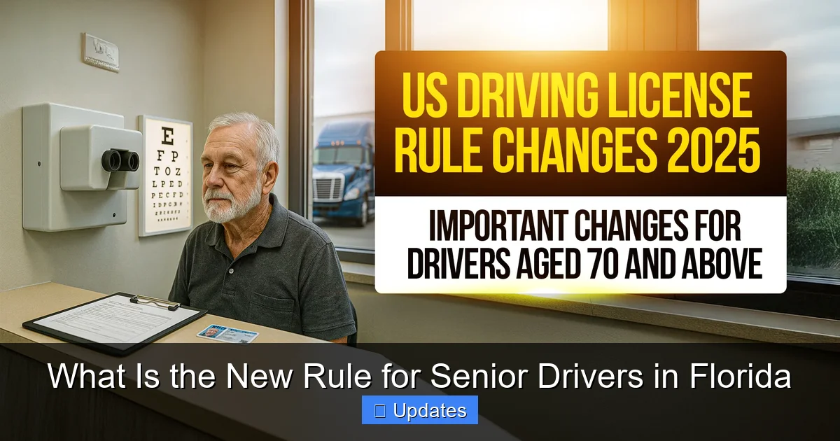 What Is the New Rule for Senior Drivers in Florida
