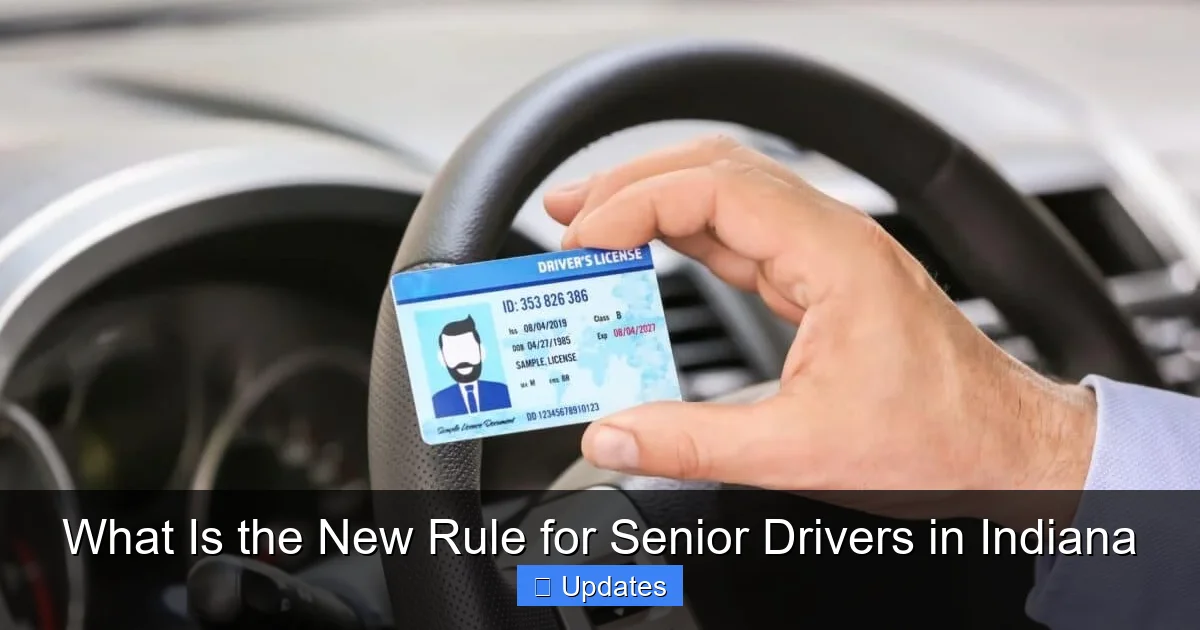 What Is the New Rule for Senior Drivers in Indiana