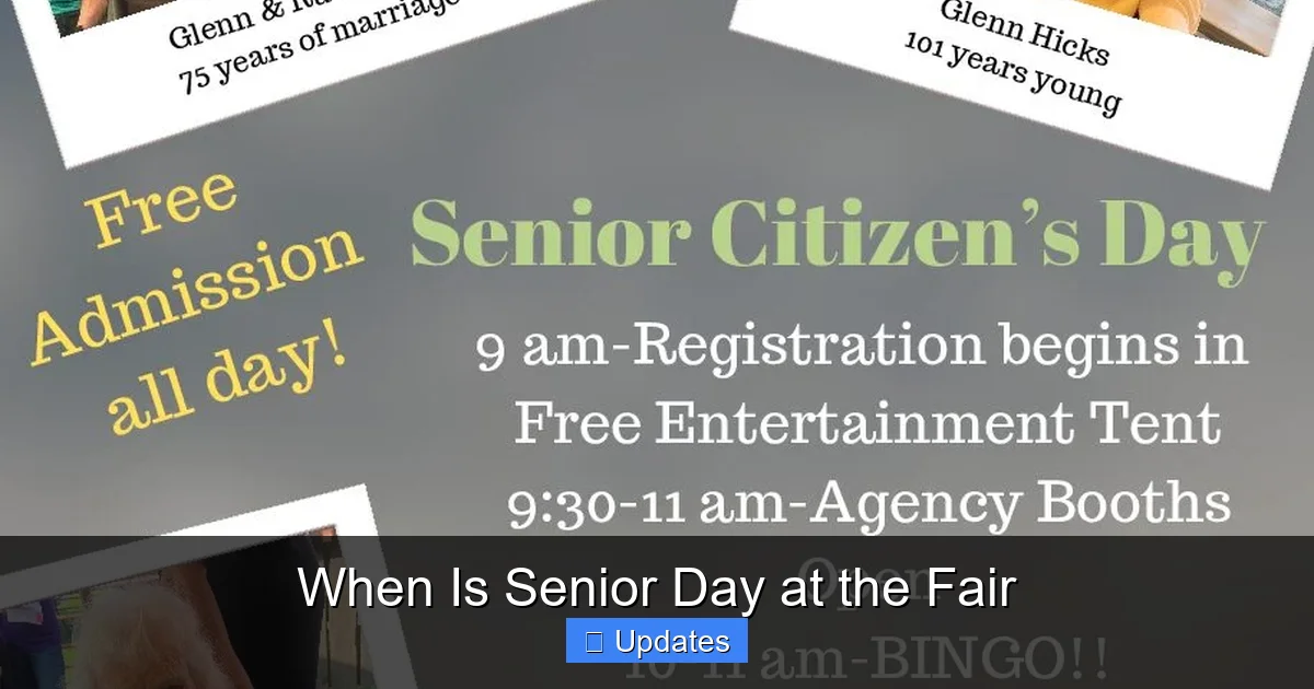 When Is Senior Day at the Fair