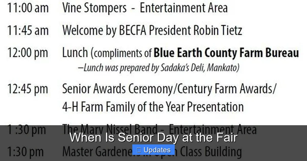When Is Senior Day at the Fair