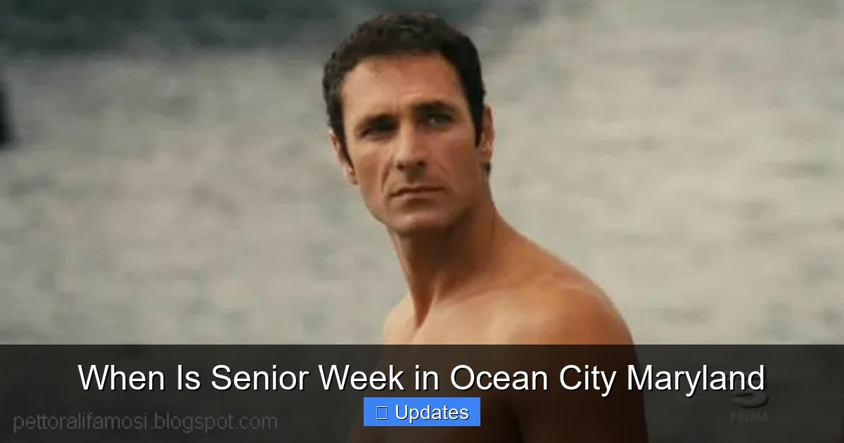 When Is Senior Week in Ocean City Maryland
