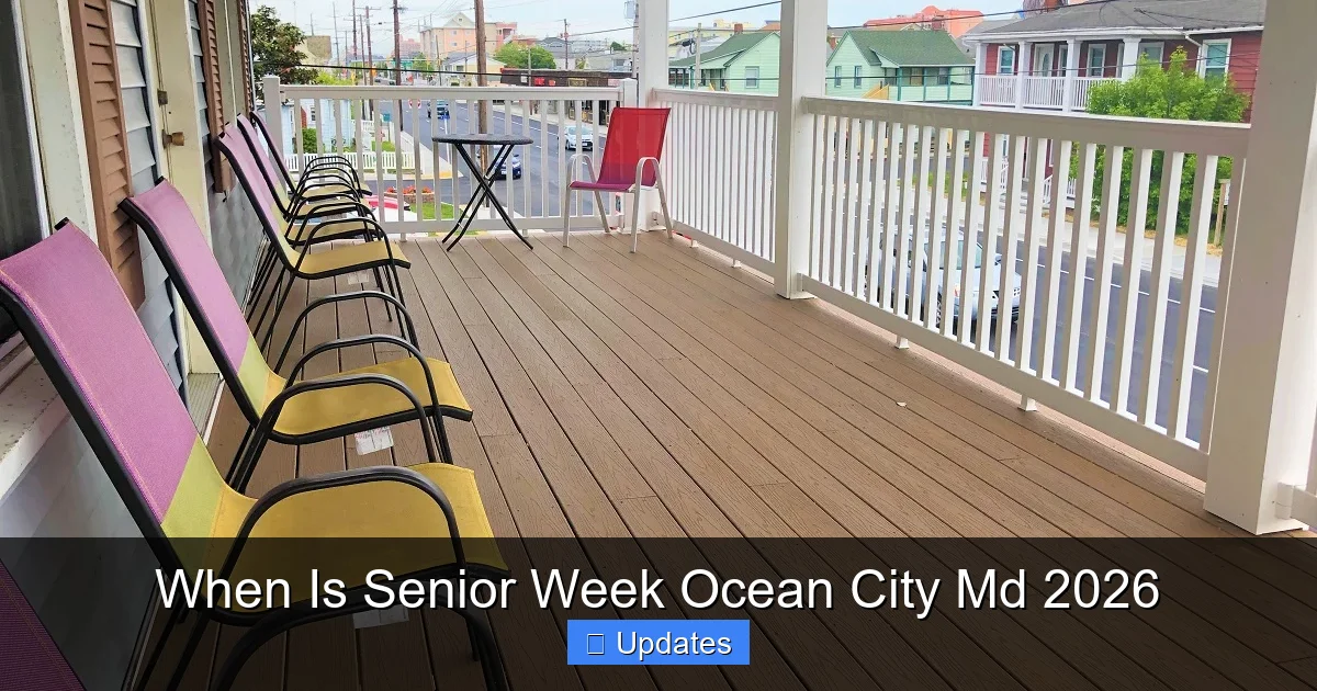When Is Senior Week Ocean City Md 2026