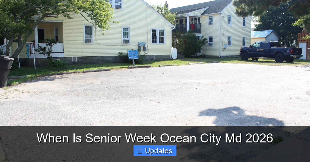 When Is Senior Week Ocean City Md 2026