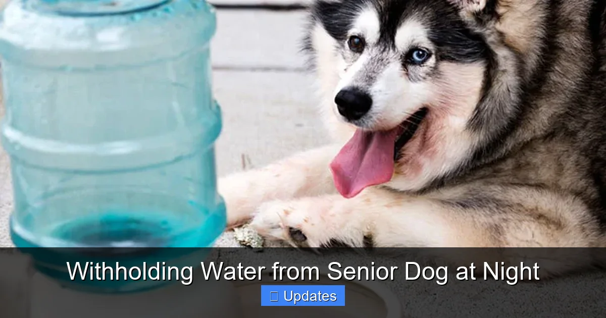 Withholding Water from Senior Dog at Night