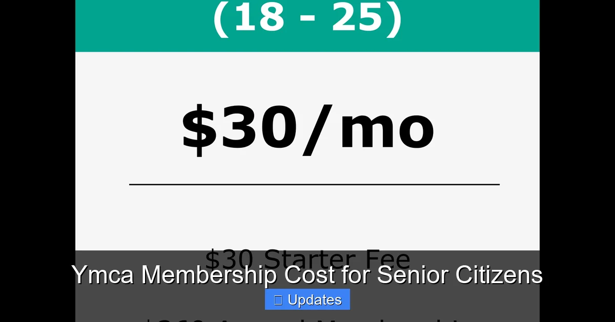 Ymca Membership Cost for Senior Citizens