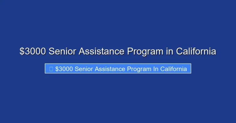 $3000 Senior Assistance Program in California