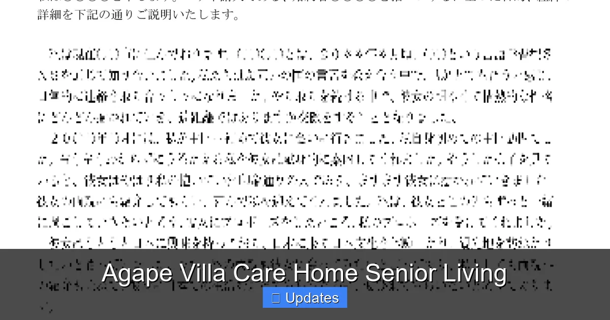 Agape Villa Care Home Senior Living