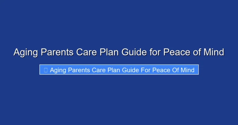 Aging Parents Care Plan Guide for Peace of Mind