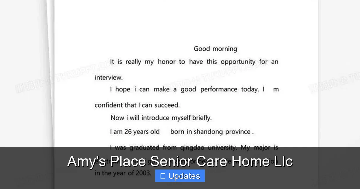 Amy's Place Senior Care Home Llc