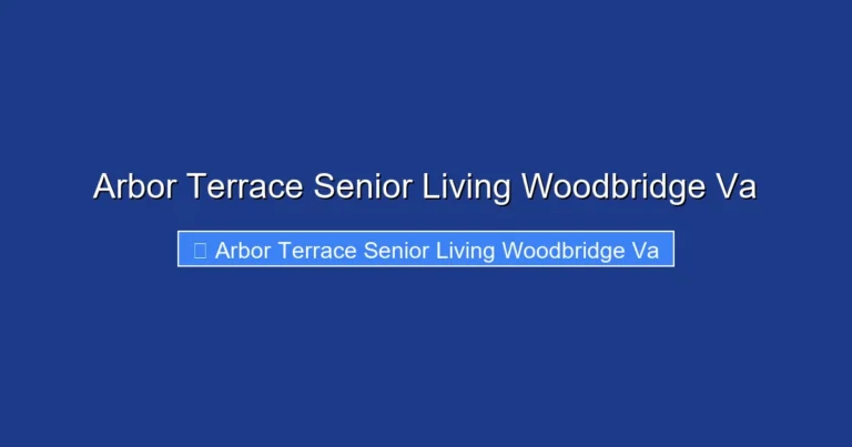 Arbor Terrace Senior Living Woodbridge Va