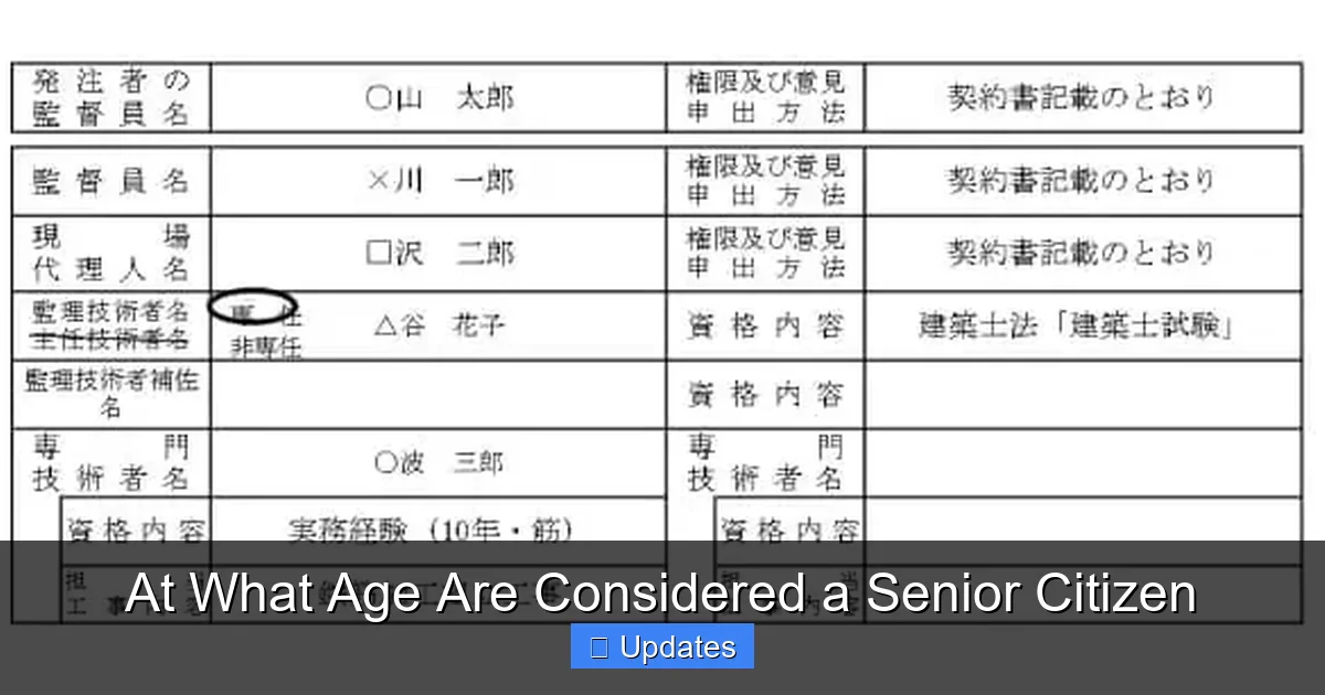 At What Age Are Considered a Senior Citizen