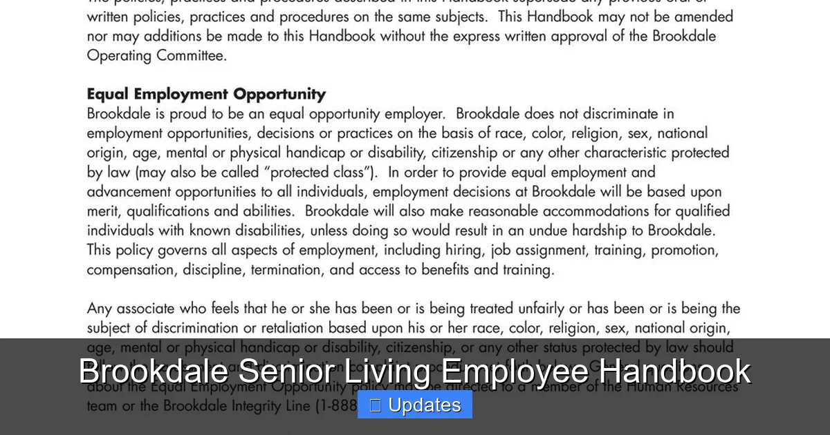 Brookdale Senior Living Employee Handbook - SeniorsProTalk
