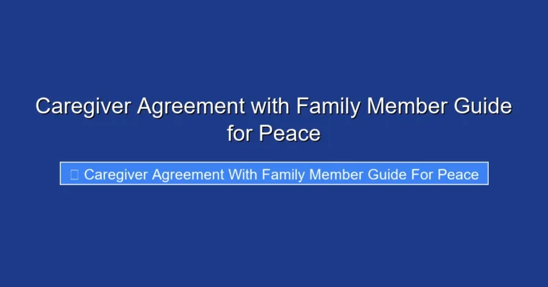 Caregiver Agreement with Family Member Guide for Peace