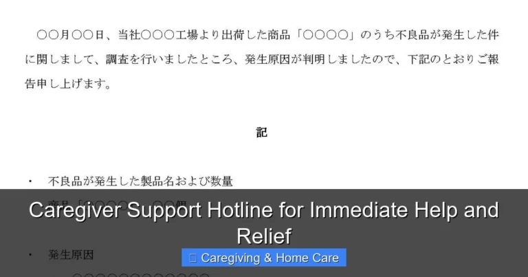 Caregiver Support Hotline for Immediate Help and Relief