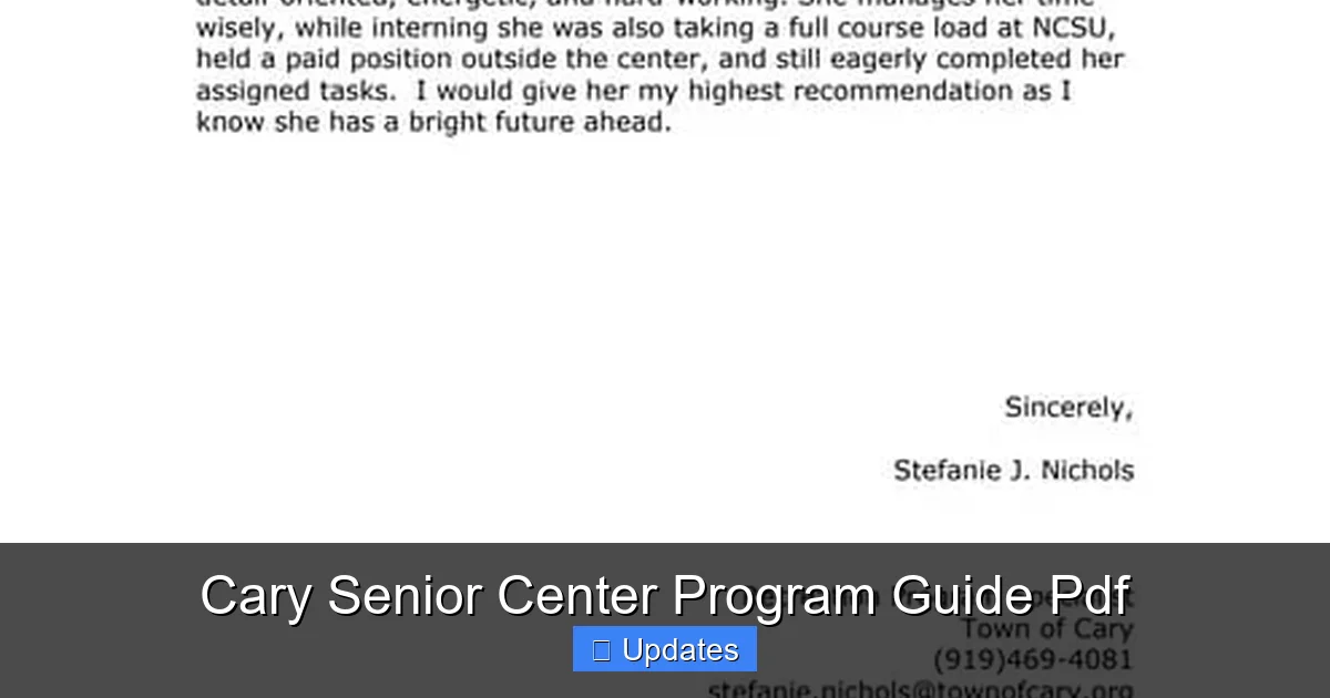 Cary Senior Center Program Guide Pdf