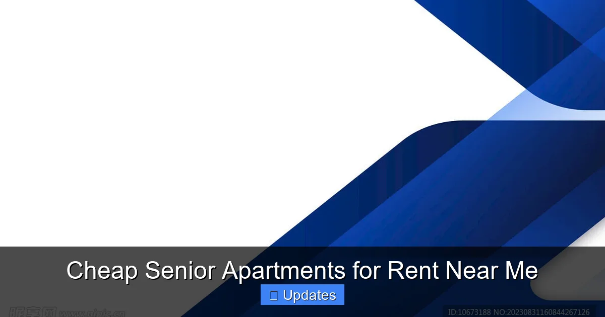 Cheap Senior Apartments for Rent Near Me