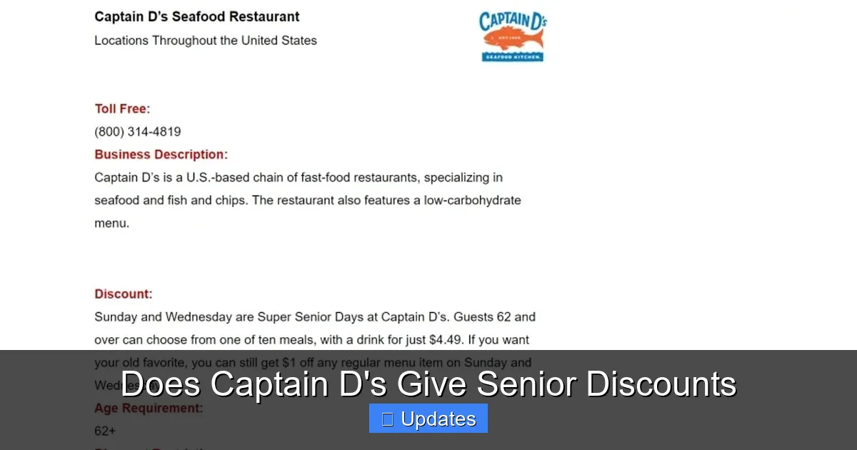 Does Captain D's Give Senior Discounts