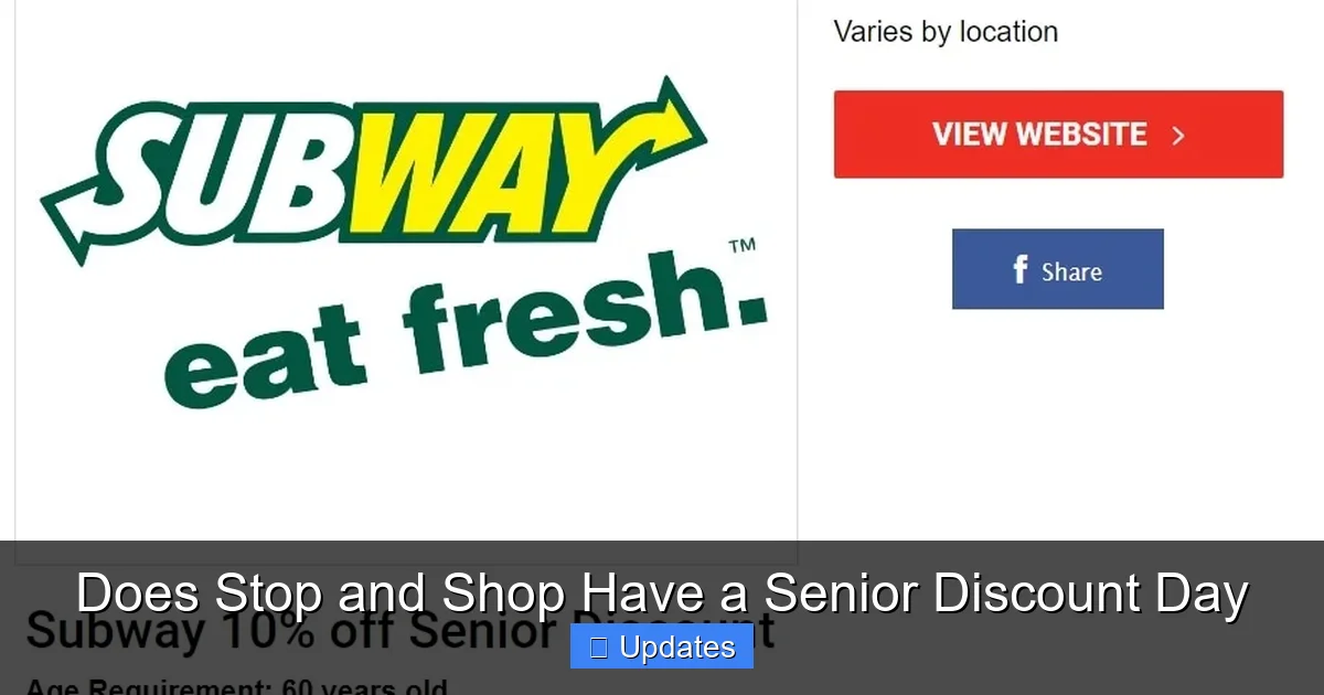 Does Stop and Shop Have a Senior Discount Day