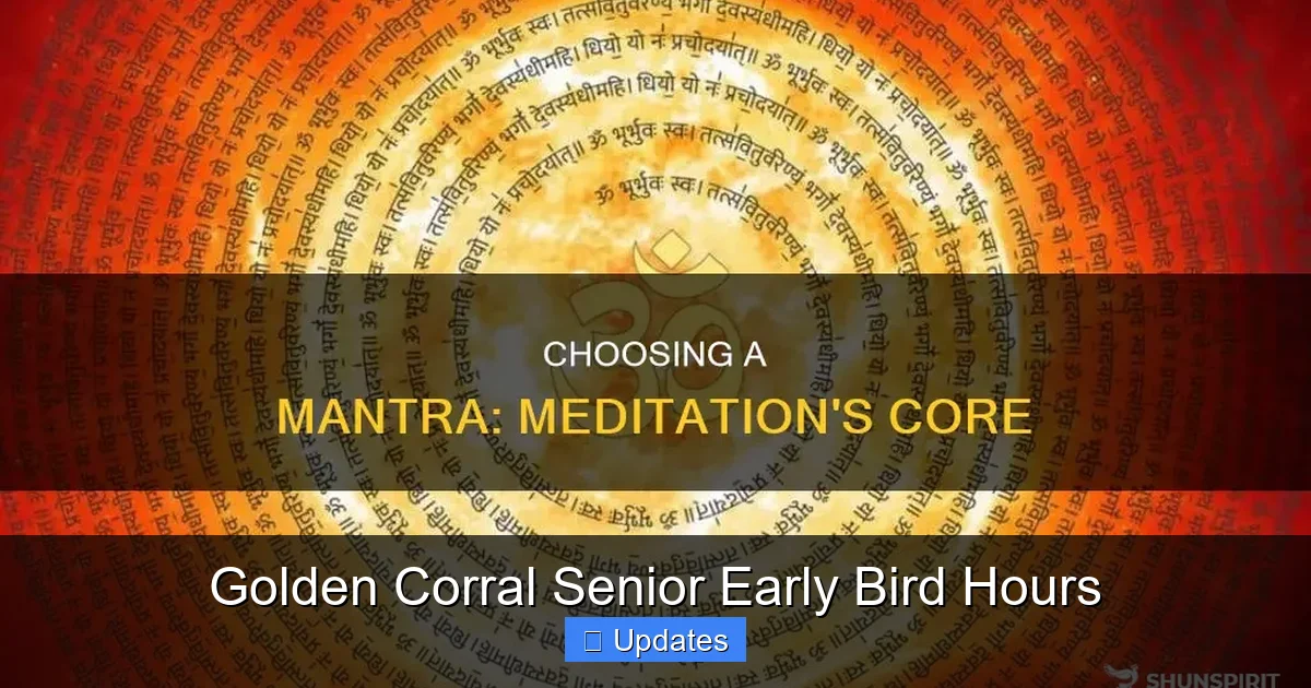 Golden Corral Senior Early Bird Hours