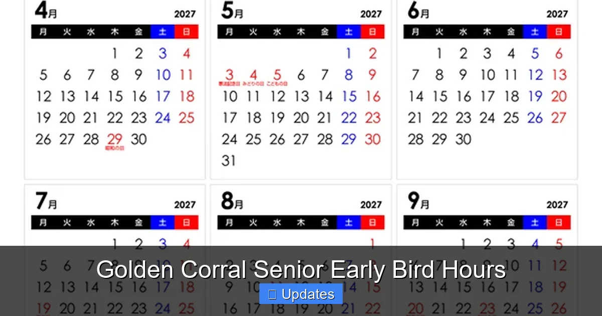 Golden Corral Senior Early Bird Hours