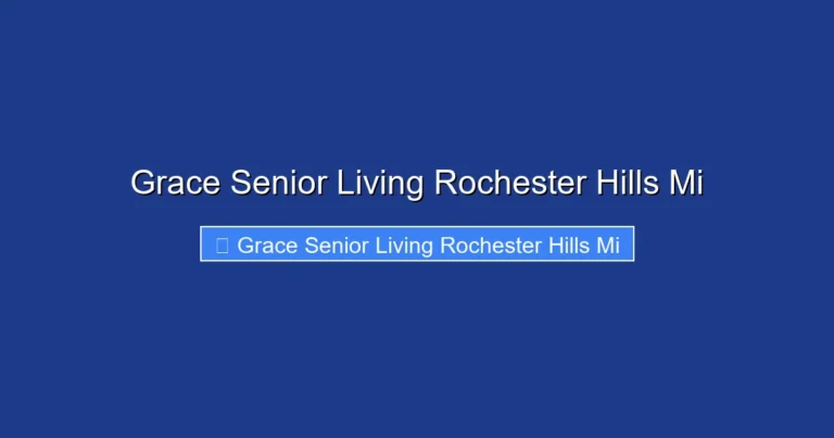 Grace Senior Living Rochester Hills Mi