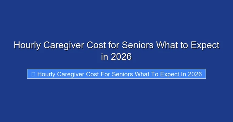 Hourly Caregiver Cost for Seniors What to Expect in 2026