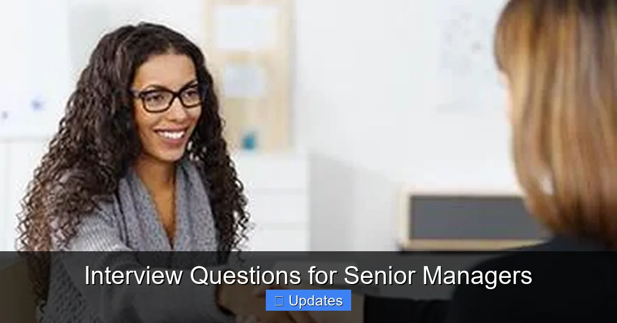 Interview Questions for Senior Managers