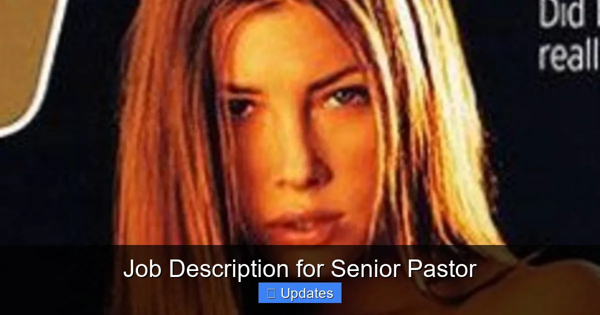 Job Description for Senior Pastor