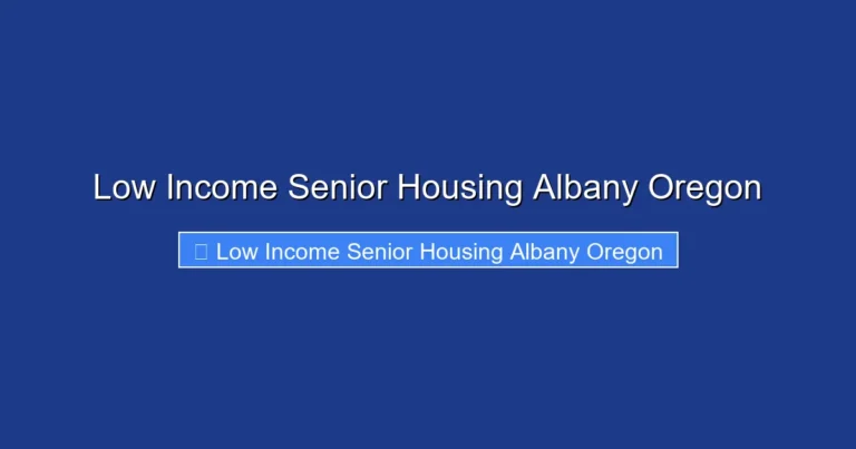 Low Income Senior Housing Albany Oregon