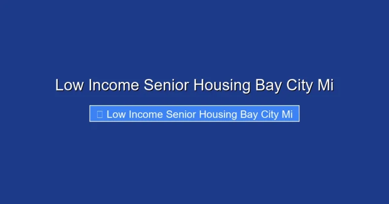 Low Income Senior Housing Bay City Mi