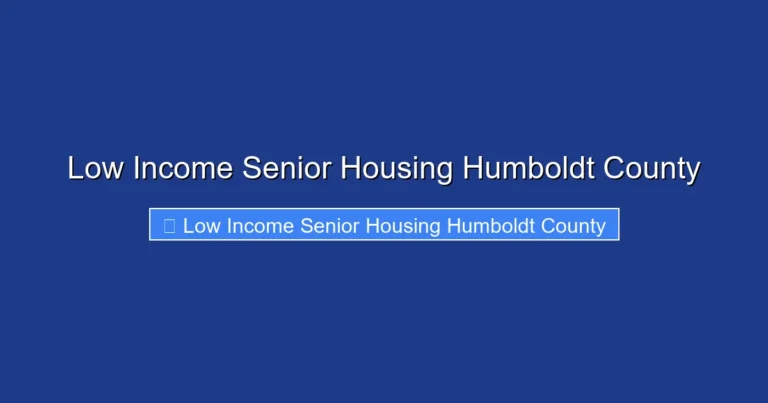 Low Income Senior Housing Humboldt County