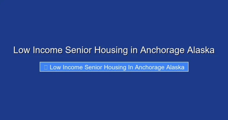 Low Income Senior Housing in Anchorage Alaska