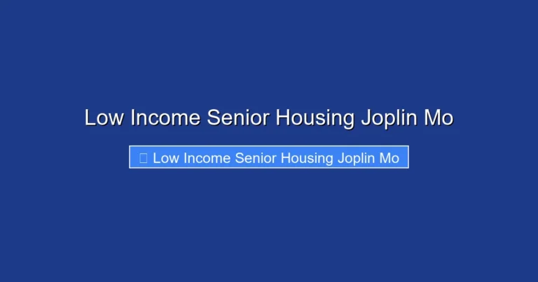 Low Income Senior Housing Joplin Mo