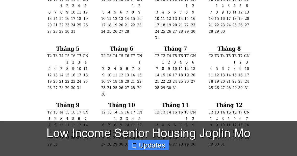 Low Income Senior Housing Joplin Mo