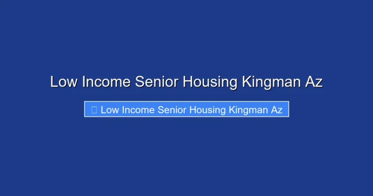 Low Income Senior Housing Kingman Az