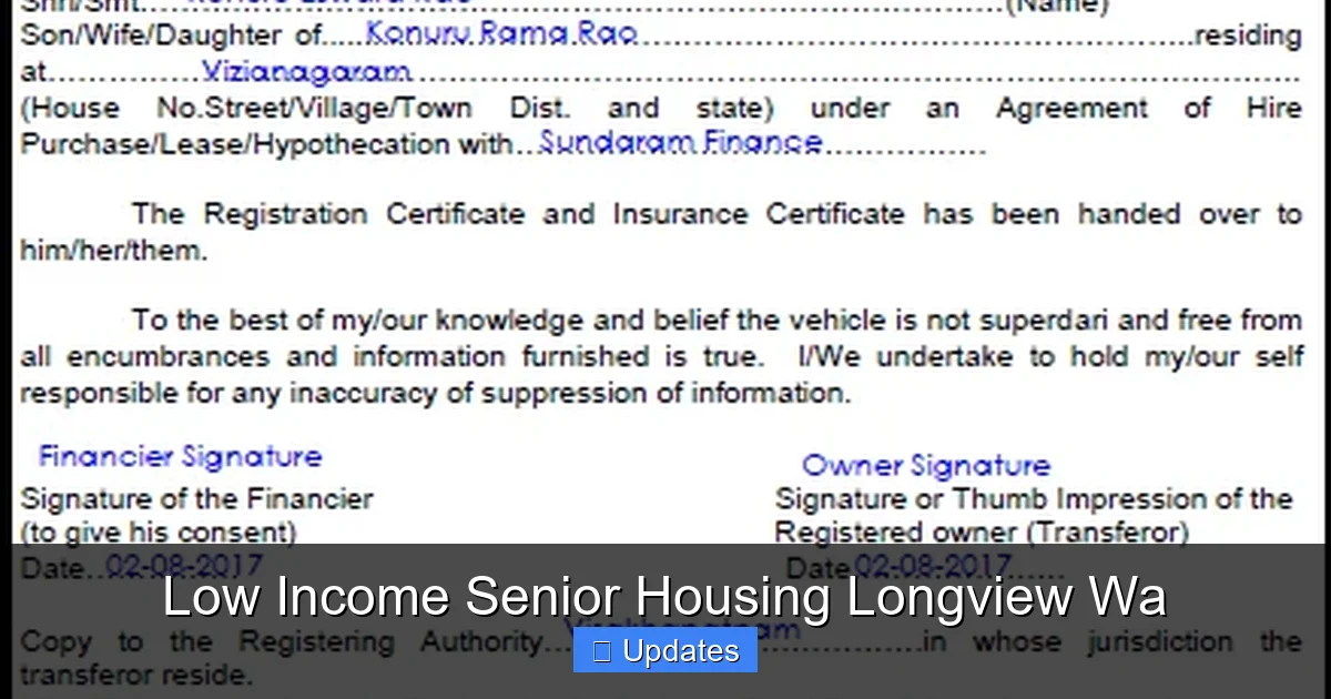 Low Income Senior Housing Longview Wa