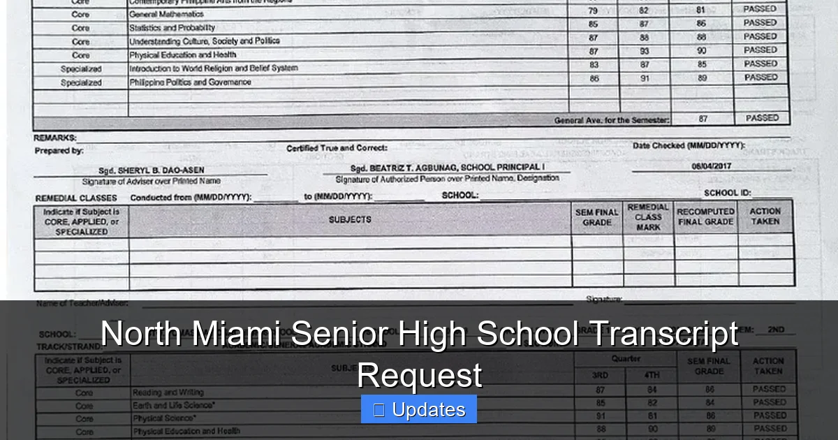 North Miami Senior High School Transcript Request - SeniorsProTalk