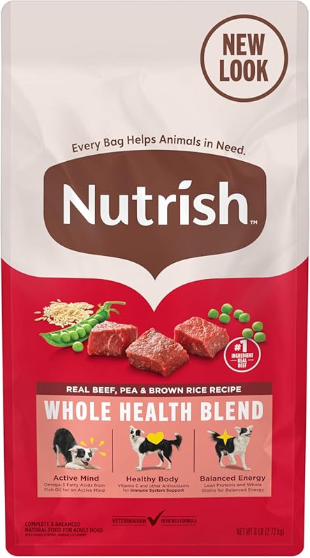 Nutrish Rachael Ray Real Beef Pea & Brown Rice Dry Dog Food, 6lb Bag