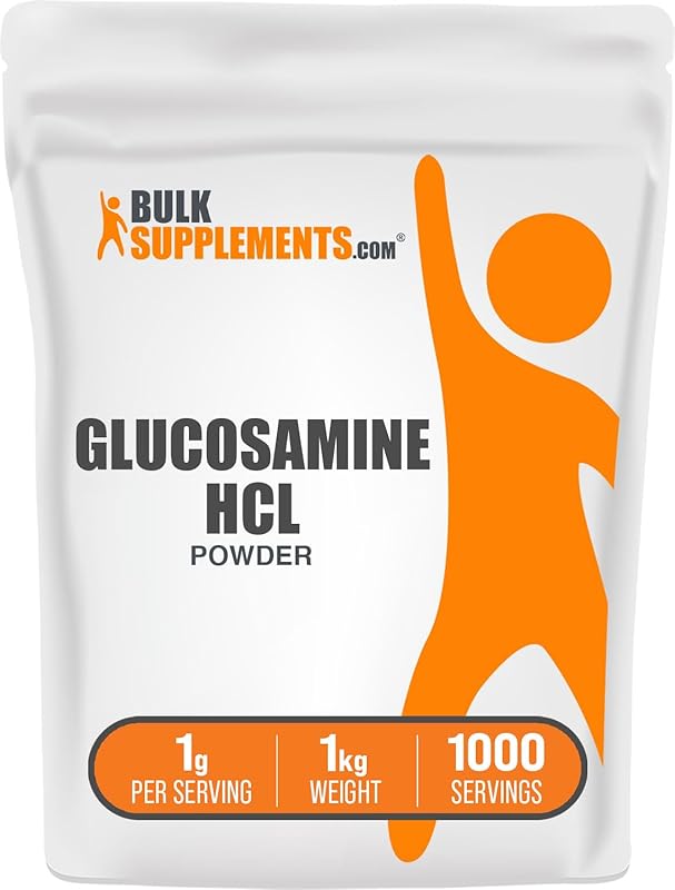 BulkSupplements Glucosamine HCl Powder, 1kg, Joint Support, Gluten Fre