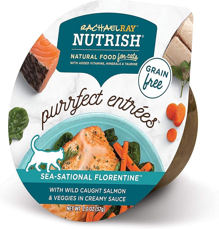Rachael Ray Nutrish Purrfect Entrees Wild Caught Salmon Wet Cat Food –