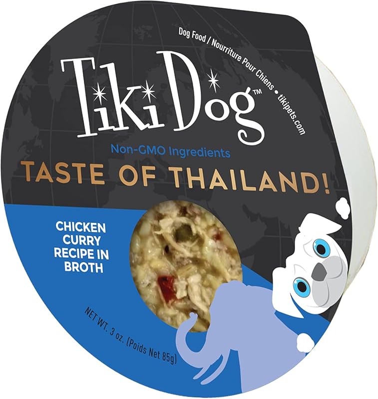Tiki Dog Whole Foods Thailand Chicken Curry Wet Dog Food, 3 oz Cups