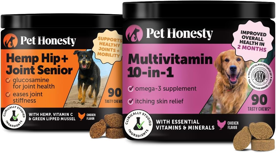 Hemp Hip & Joint + 10-in-1 Multivitamin Bundle for Dogs – Chicken Flav