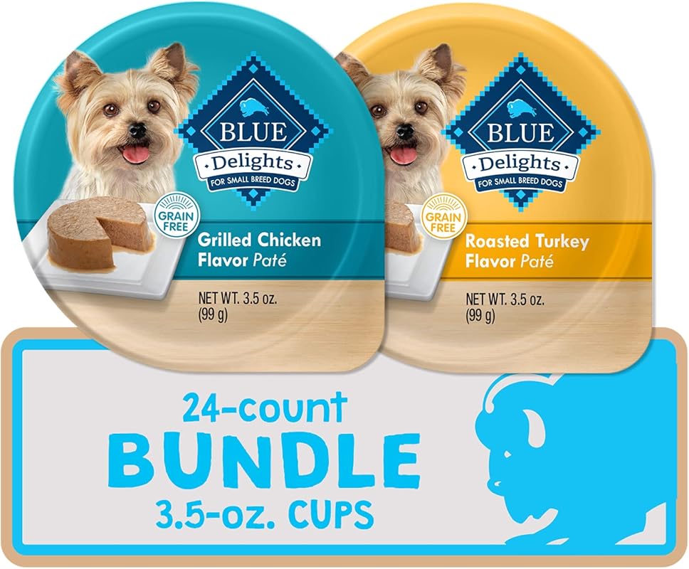 Blue Buffalo Delights Small Breed Wet Dog Food, Pate Style, Turkey & C