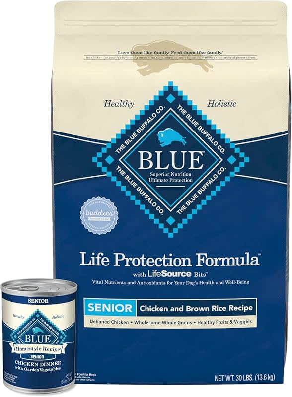 Blue Buffalo Life Protection Formula Senior Dry & Wet Dog Food Bundle,